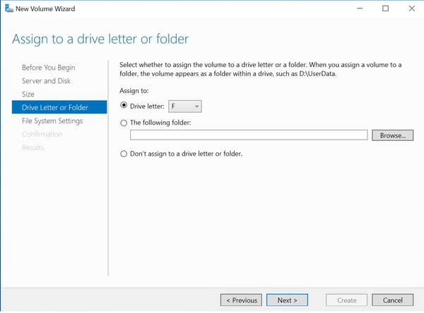 Select the drive letter