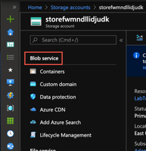 Go to blob service, then Containers