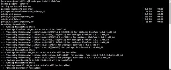 Install blobfuse using the following command